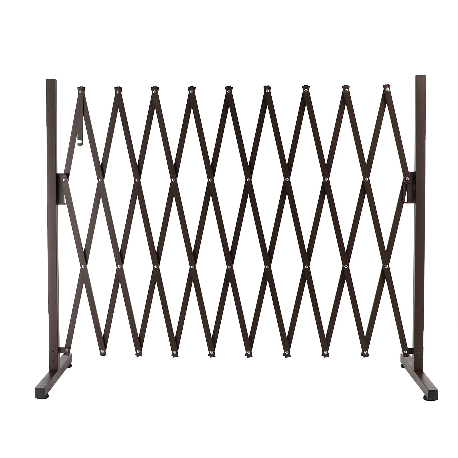 TOPTENG Expandable Barricade Gate, 107" Metal Safety Barrier Gate with Casters, Accordion Garden