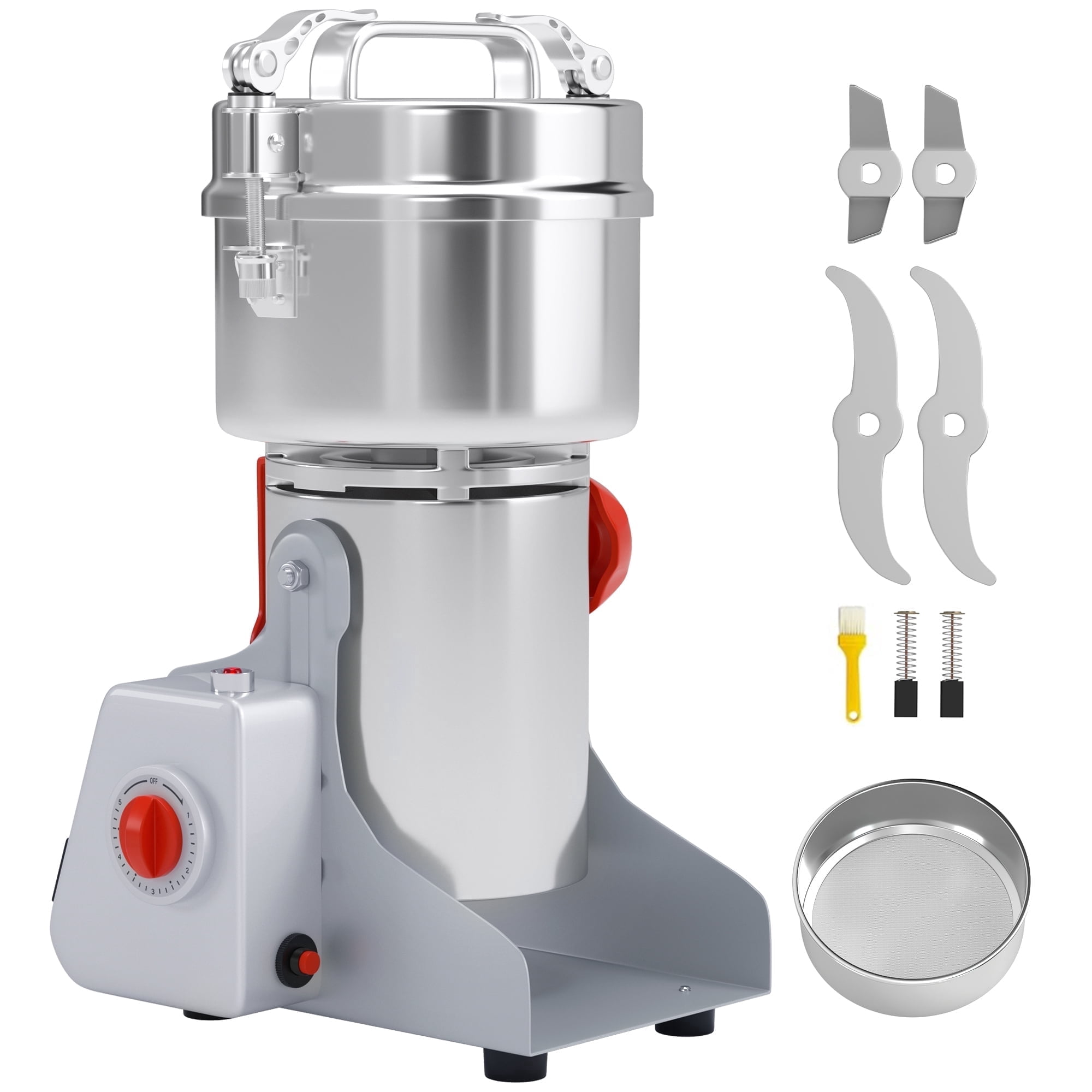 TOPTENG Grain Grinder Electric Spice Herb Mill 700g 2400W Food Grinding Machine High-speed Pulverizer For Dry Coffee Nut Cereal Flour Corn Seeds Seasonings Wheat Condiment US 110V