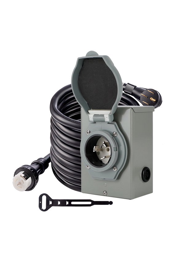 Mrolife 50 Amp Generator Cord 25FT with Power Inlet Box, Generator Power Cord,Heavy Duty STW 6/3 + 8/1 Power Cord UL Listed Power Cord NEMA14-50P/SS2-50R & CS6364 Twist Lock Home