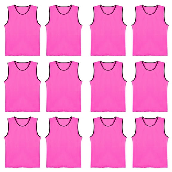 TOPTIE 12-Pack Blank Scrimmage Team Practice Pinnies Mesh Jerseys Vests Pinnies