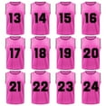 thumbnail image 1 of TOPTIE 12-Pack Numbered Scrimmage Pinnies Sports Vests Team Practice Mesh Jerseys #13-24-Hot Pink (#13 to 24)-Adult, 1 of 6
