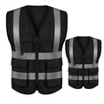 thumbnail image 1 of TOPTIE 2-Pack White Safety Vest, Incident Command Vest with 5 Pockets and High Visibility 2" Reflective Strips-Black-XL, 1 of 8