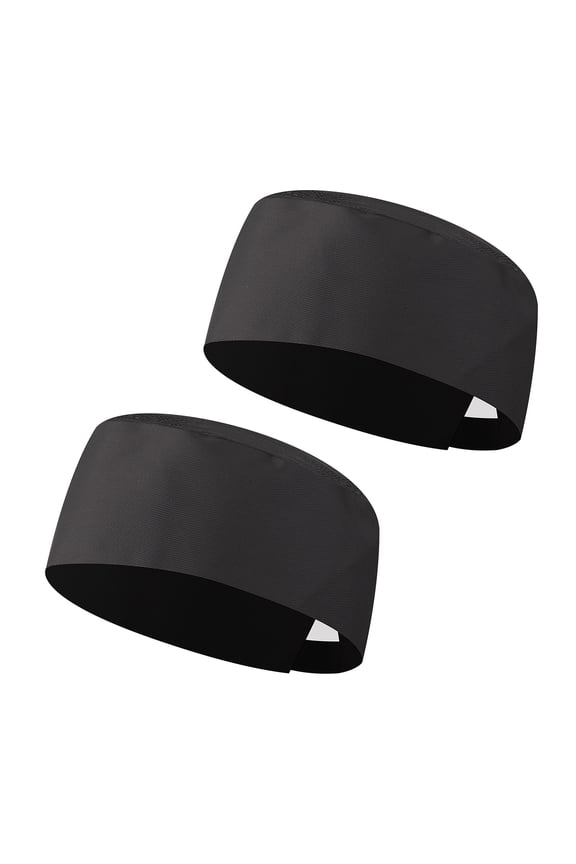 2 Pcs Chef Hat for Men Women, Breathable Mesh Top Chef Cap with Hook and Loop, Kitchen Cooking Baking-Black