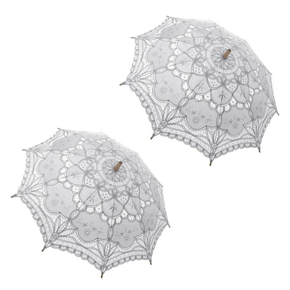 TOPTIE 20 Pcs Wedding Lace Parasols, Vintage Bridal Umbrellas for Wholesale, Costume Accessory, Photo Prop - White