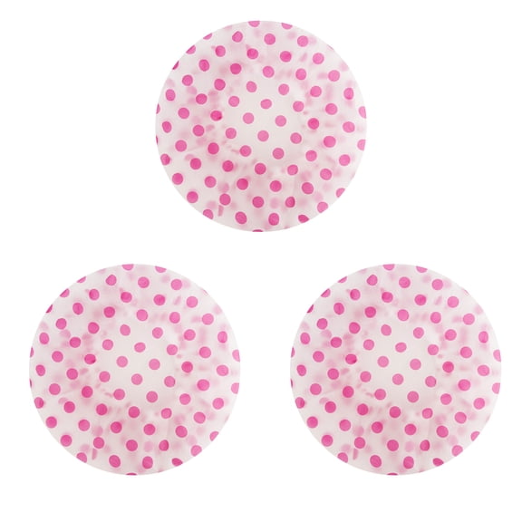 TOPTIE 3 Pcs Shower Caps Reusable Plastic Hair Hats for Women Spa Salon Bathing Use-PINKDOT