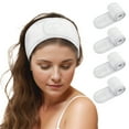 thumbnail image 1 of TOPTIE 4PCS Spa Headband Coral Fleece Absorbent for Shower, Extra Thick Soft White Facial Head Wrap for Makeup, 1 of 6