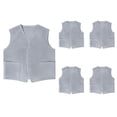 thumbnail image 1 of TOPTIE 5 Pack Button Up Waistcoat Two Pocket Unisex Vest Volunteer Work Vest-Gray-S, 1 of 5