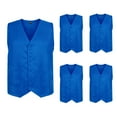 thumbnail image 1 of TOPTIE 5 Pack Unisex Work Vest Button Up Vest Volunteer Activity Supermarket Uniform-Blue-XL, 1 of 7