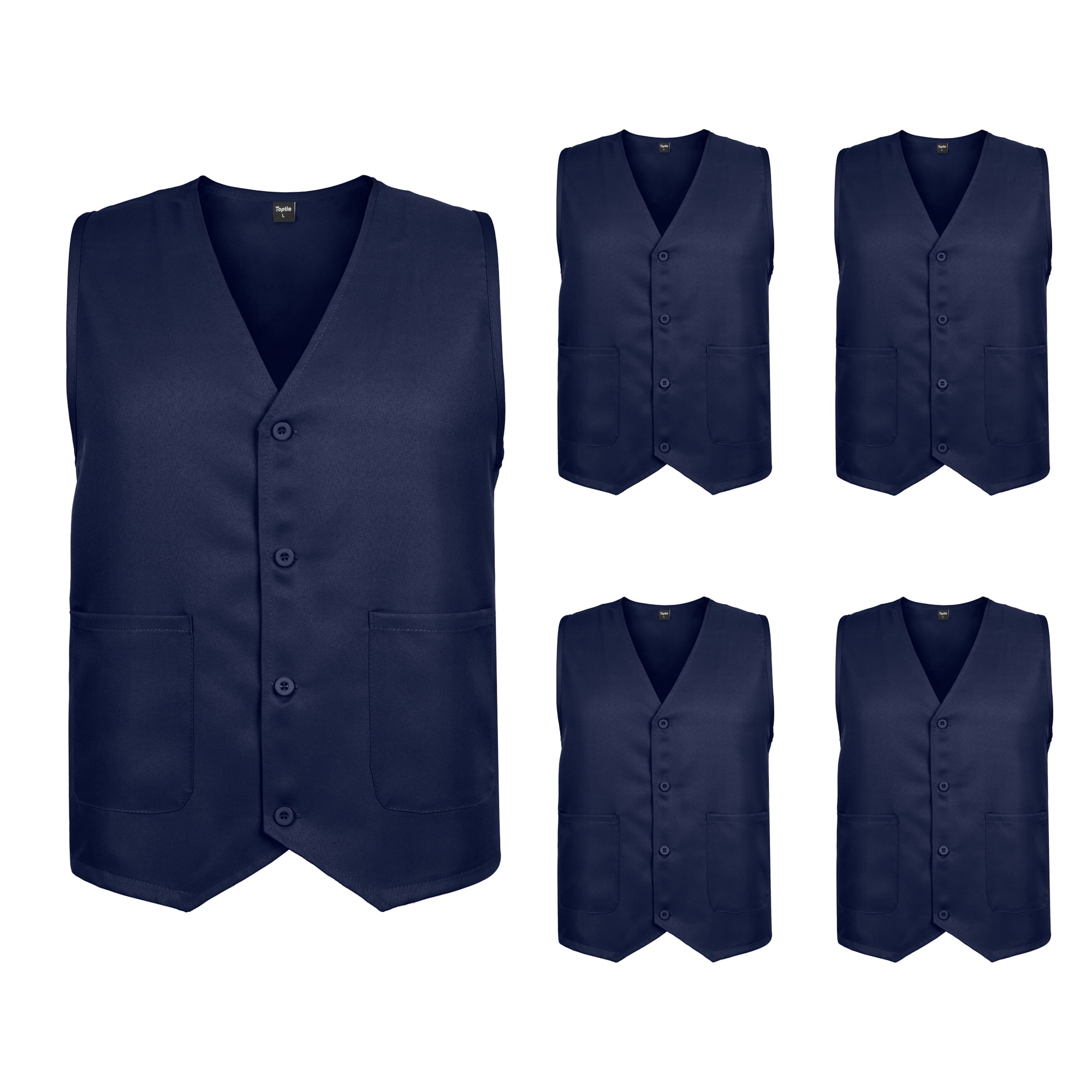 トップス Optstuff CREATOR'S VEST NAVY TOPTIE 5 Pack Unisex Work Vest Button Up Vest Volunteer Activity