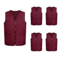 thumbnail image 1 of TOPTIE 5 Pack Volunteer Vest Waiter Bartender Work Uniform, Supermarket Clerk Workwear-Burgundy-XL, 1 of 7