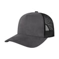 thumbnail image 1 of TOPTIE 5 Panel Baseball Cap Suedette Front Mesh Back Adjustable Unisex Snapback Hat-Gray, 1 of 8