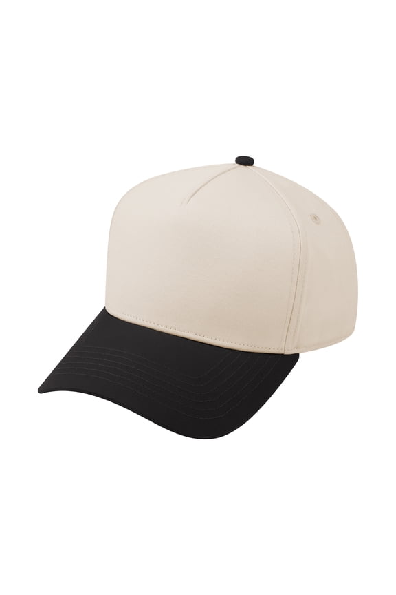 5 Panel Kids Trucker Cap Snapback Cotton Sun Hat Youth 2-7 Years Old-Black Beige