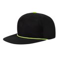 thumbnail image 1 of TOPTIE 5-Panel Rope Snapback Baseball Cap, Adjustable Flat Brim Hat, Quick Dry Soft Top Cap for Men Women Outdoor - Black/Green, 1 of 7