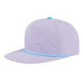 thumbnail image 1 of TOPTIE 5-Panel Rope Snapback Baseball Cap, Adjustable Flat Brim Hat, Quick Dry Soft Top Cap for Men Women Outdoor - Light Purple/Light Blue, 1 of 7
