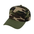 thumbnail image 1 of TOPTIE 5 Panel Trucker Cap Snapback Mid Profile Cotton Sun Hat Adult-Army Green Camo, 1 of 8