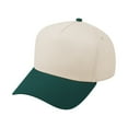 thumbnail image 1 of TOPTIE 5 Panel Trucker Cap Snapback Mid Profile Cotton Sun Hat Adult-Dark Green Beige, 1 of 8
