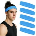 thumbnail image 1 of TOPTIE 5 Pcs Knit Headband Non-Slip for Workout, Blue Athletic Sweatband Headband for Men Women Running Yoga Sport, 1 of 6