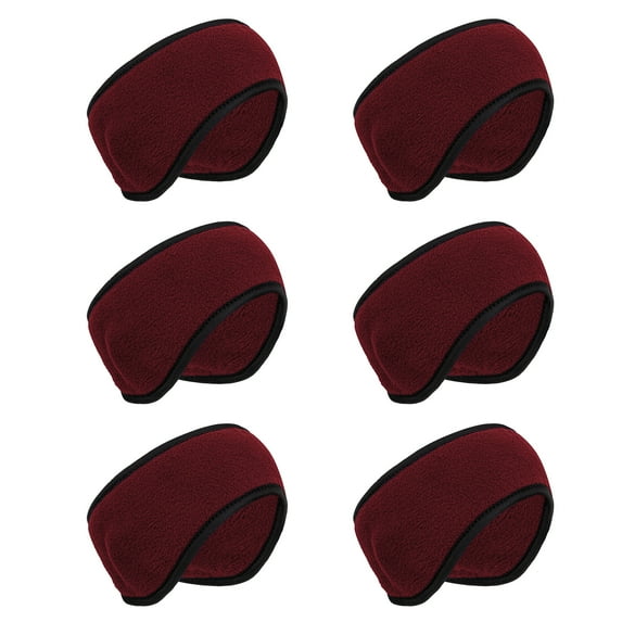 TOPTIE 6-Pack Ear Warmers Headband Fleece Ear Muffs for Men Women Winter Running Ski - Burgundy