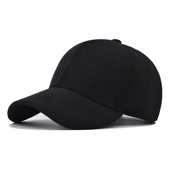 TOPTIE 6 Panel Baseball Cap Faux Suede Adjustable Unisex Curved Bill Sturectured Hat-Black