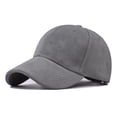 thumbnail image 1 of TOPTIE 6 Panel Baseball Cap Faux Suede Adjustable Unisex Curved Bill Sturectured Hat-Grey, 1 of 8