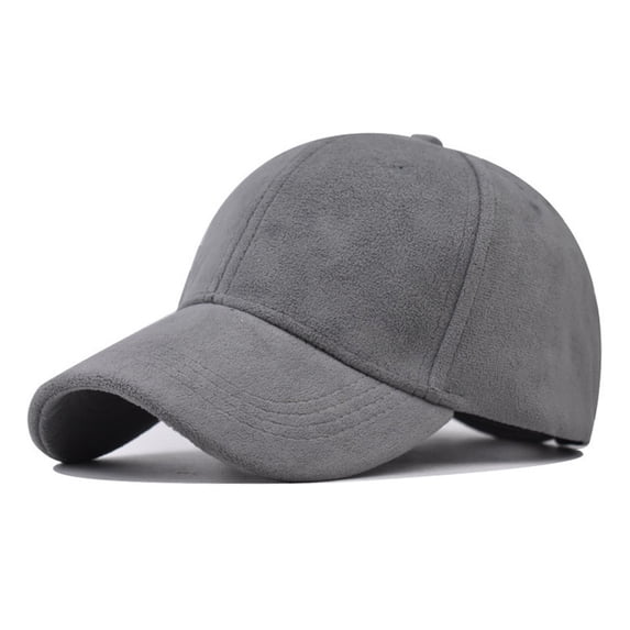 TOPTIE 6 Panel Baseball Cap Faux Suede Adjustable Unisex Curved Bill Sturectured Hat-Grey