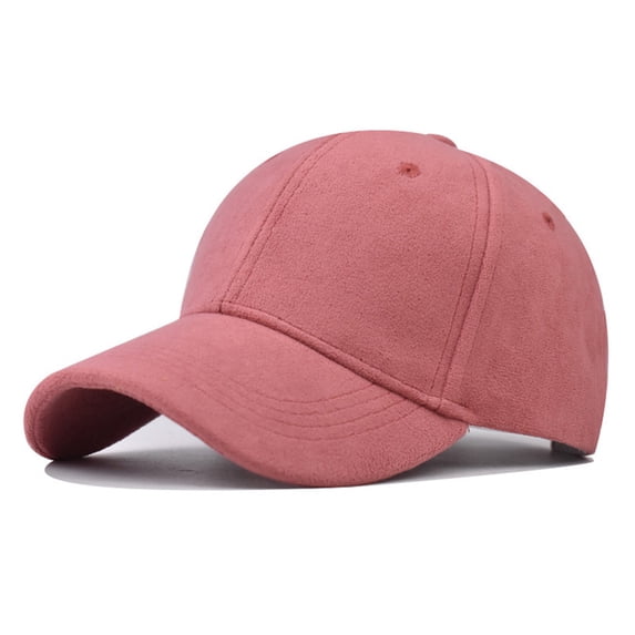 TOPTIE 6 Panel Baseball Cap Faux Suede Adjustable Unisex Curved Bill Sturectured Hat-dusty rose