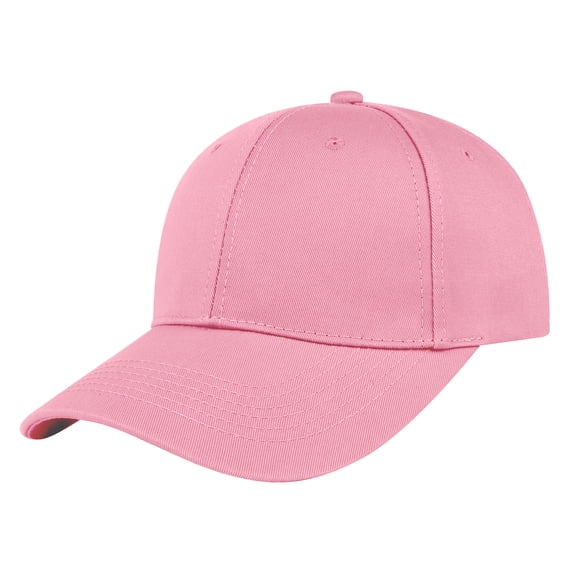 TOPTIE 6 Panel Baseball Cap Structured Mid Profile Cotton Twill Sun Hat-Pink