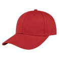 thumbnail image 1 of TOPTIE 6 Panel Baseball Cap Structured Mid Profile Cotton Twill Sun Hat-Red, 1 of 8