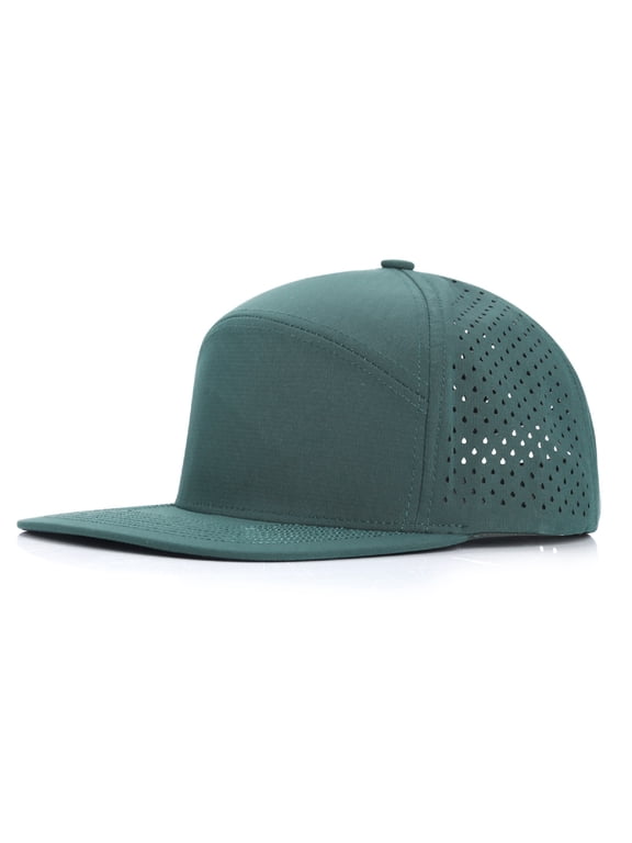 6 Panel Trucker Cap Flat Bill Quick Dry Snapback Mesh Back Hip Hop Hat