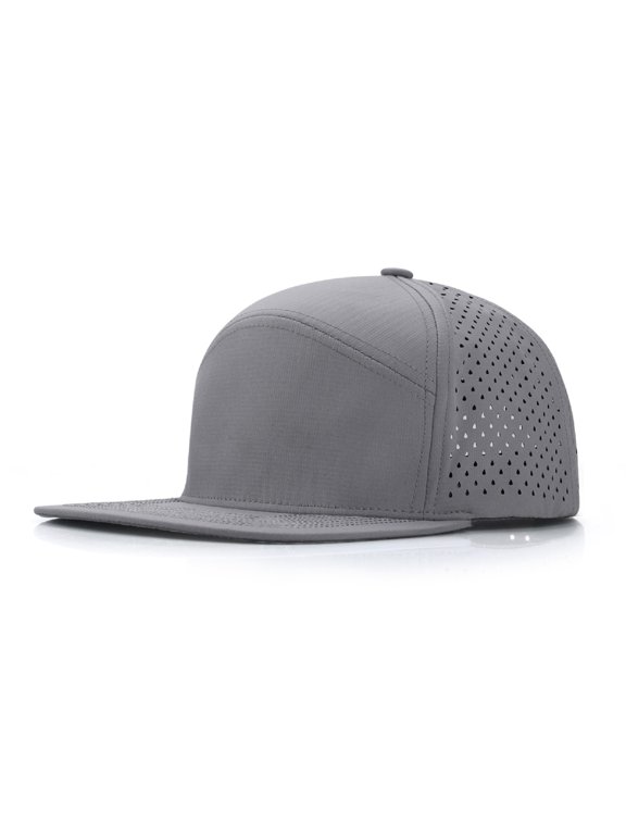 6 Panel Trucker Cap Flat Bill Quick Dry Snapback Mesh Back Hip Hop Hat