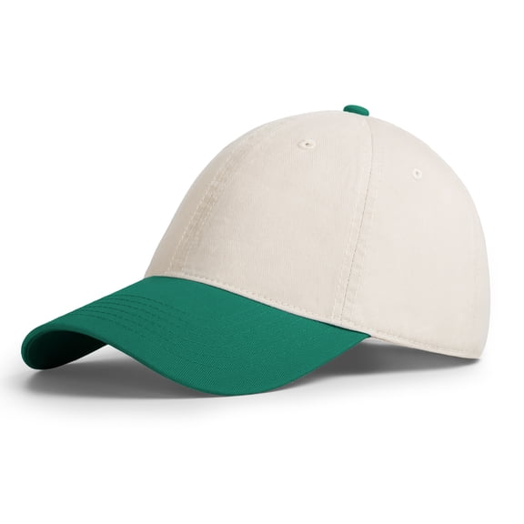 TOPTIE 6 Panel Two Tone Spliced Baseball Cap, Green Unstructured Unisex Dad Hat Mid Profile Sun Hat Casual Style