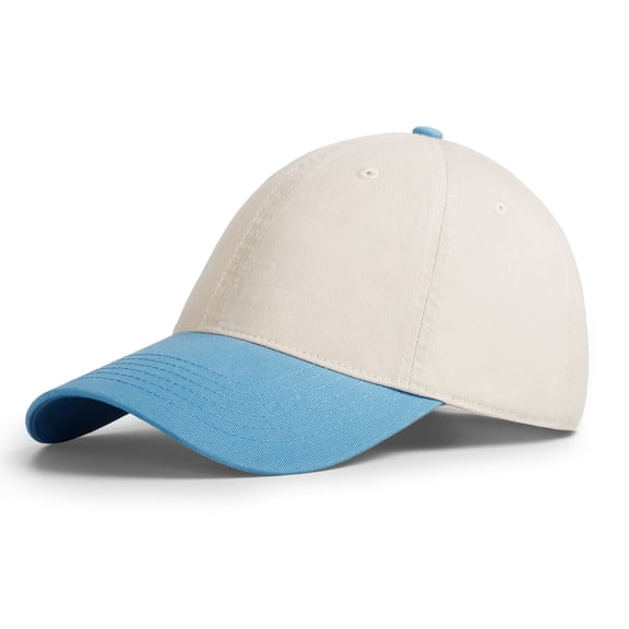 TOPTIE 6 Panel Two Tone Spliced Baseball Cap, Light Blue Unstructured Unisex Dad Hat Mid Profile Sun Hat Casual Style