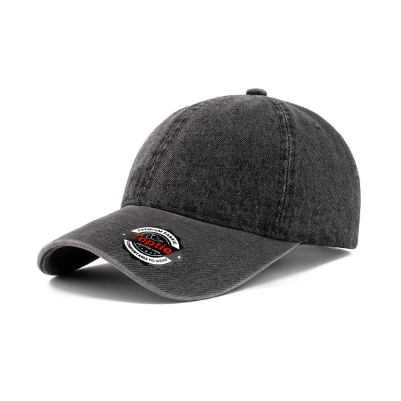 TOPTIE 6 Panel Washed Denim Baseball Cap - Grey Mid Profile Adjustable Unisex Hat, Daily Wear, Sun Protection Cap