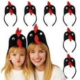 thumbnail image 1 of TOPTIE 6 Pcs Chicken Animal Headbands Costume Rooster Plush Headband for Halloween Easter, 1 of 6