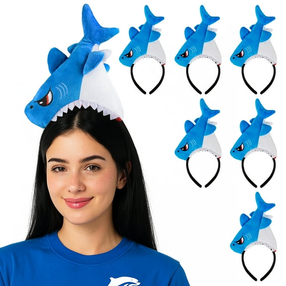 TOPTIE 6 Pcs Shark Costume Headbands Halloween Animal Headband for Adult and Kid