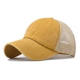 thumbnail image 1 of TOPTIE Baseball Cap Washed Cotton Mesh Back Unisex Adjustable Vintage Low Profile-Yellow Khaki, 1 of 7