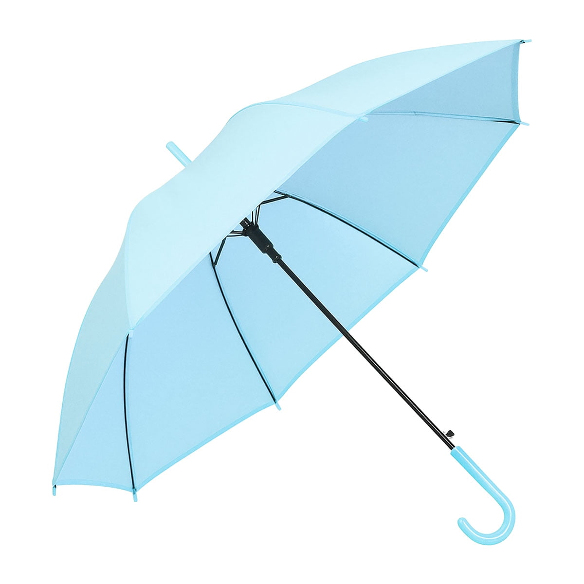 TOPTIE Blue Stick Umbrella Lightweight Umbrella with J-Handle DIA 35.4 Inches Ideal for All Ages