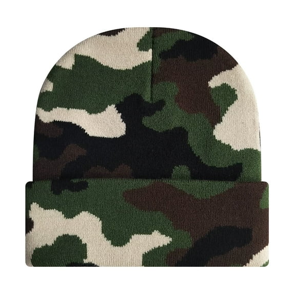 TOPTIE Unisex Beanie Hats for Men Women Camo Winter Knit Caps Soft Ski Hat-Camouflage