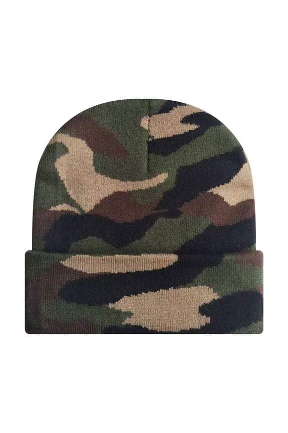 Unisex Beanie Hats for Men Women Camo Winter Knit Caps Soft Ski Hat-GREENCAMOKHAKI
