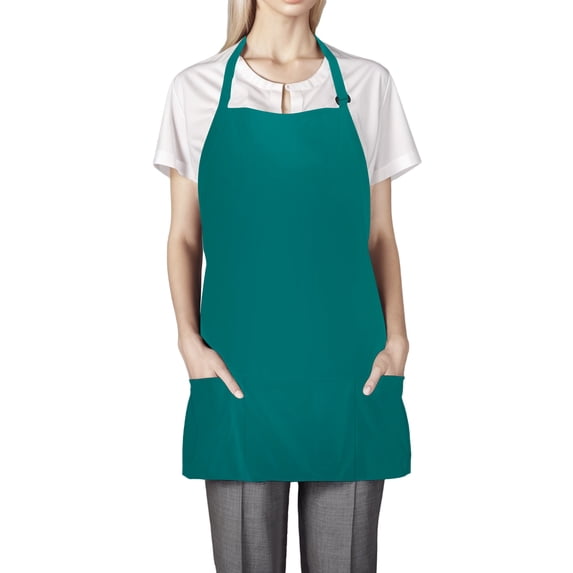 TOPTIE Chef Apron for Kitchen Cooking Waiter/Waitress Apron with Adjustable Strap and 3 Pockets-Green