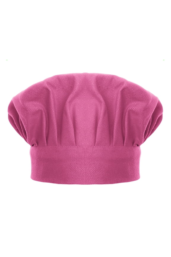 Chef Hat for Kid & Adult, Cotton Elastic Adjustable Kitchen Cooking Baking Hat-Hot Pink-S
