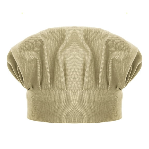 TOPTIE Chef Hat for Kid & Adult, Cotton Elastic Adjustable Kitchen Cooking Baking Hat-Khaki-M