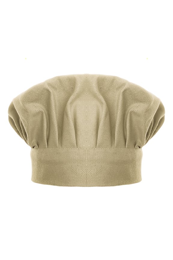 Chef Hat for Kid & Adult, Cotton Elastic Adjustable Kitchen Cooking Baking Hat-Khaki-M