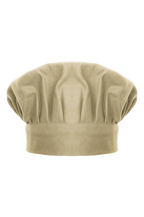 Chef Hat for Kid & Adult, Cotton Elastic Adjustable Kitchen Cooking Baking Hat-Khaki-S