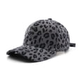 thumbnail image 1 of TOPTIE Corduroy Baseball Cap Unisex Warm Sun Protection Hat Leopard-Gray, 1 of 6