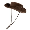 thumbnail image 1 of TOPTIE Cowboy Hat Corduroy Vintage Classic Boonie with Chin Cord Bucket Hat for Outdoor-Coffee, 1 of 8