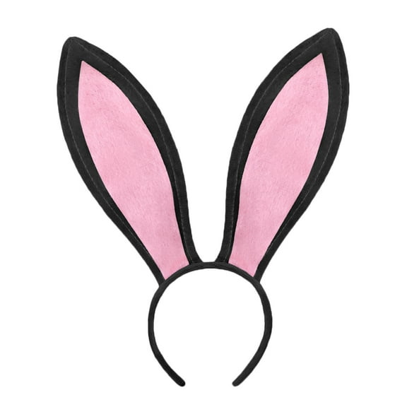TOPTIE Easter Bunny Ears Headbands Black Rabbit Ears Costume Headwear for Kids & Adults Cosplay Party Supplies