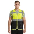 thumbnail image 1 of TOPTIE Hi-Vis Safety Vest Reflective Breathable Construction Work Uniform-Neon Yellow and Black-XL, 1 of 7