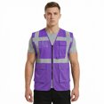 thumbnail image 1 of TOPTIE Hi-Vis Safety Vest Reflective Breathable Construction Work Uniform-Purple-2XL, 1 of 7