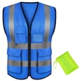 thumbnail image 1 of TOPTIE High Visibility Breathable Safety Vest Reflective Uniform Vest with Carry Bag-Blue-2XL, 1 of 8